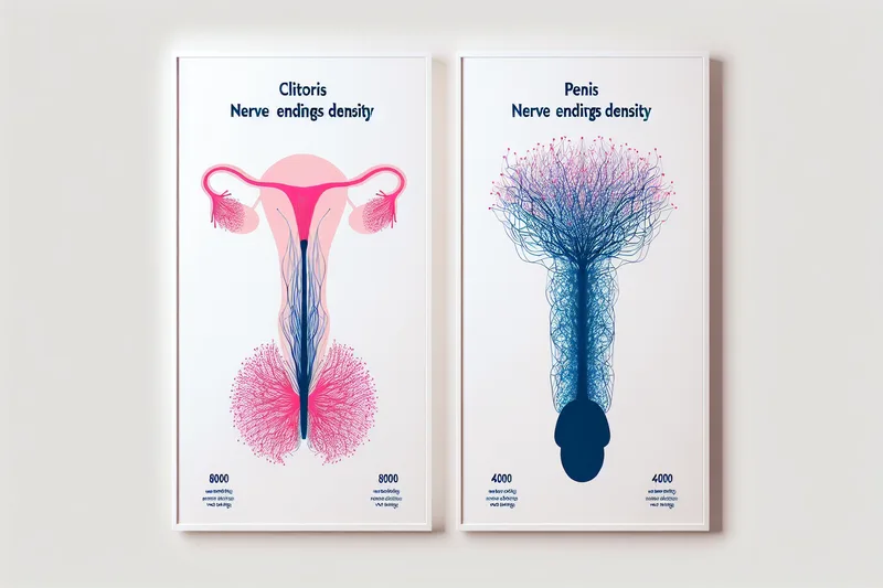 Comparaison terminaisons nerveuses clitoris (8000) versus pénis (4000) - infographie médicale